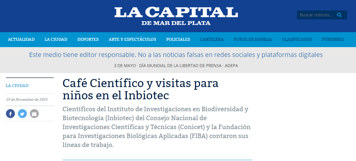 Café Científico 2015: Agua y biodiversidad